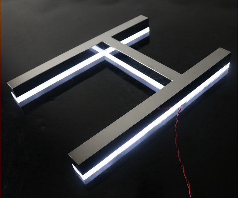 Polished Stainless Steel Backlit 3D Letter Signs 248